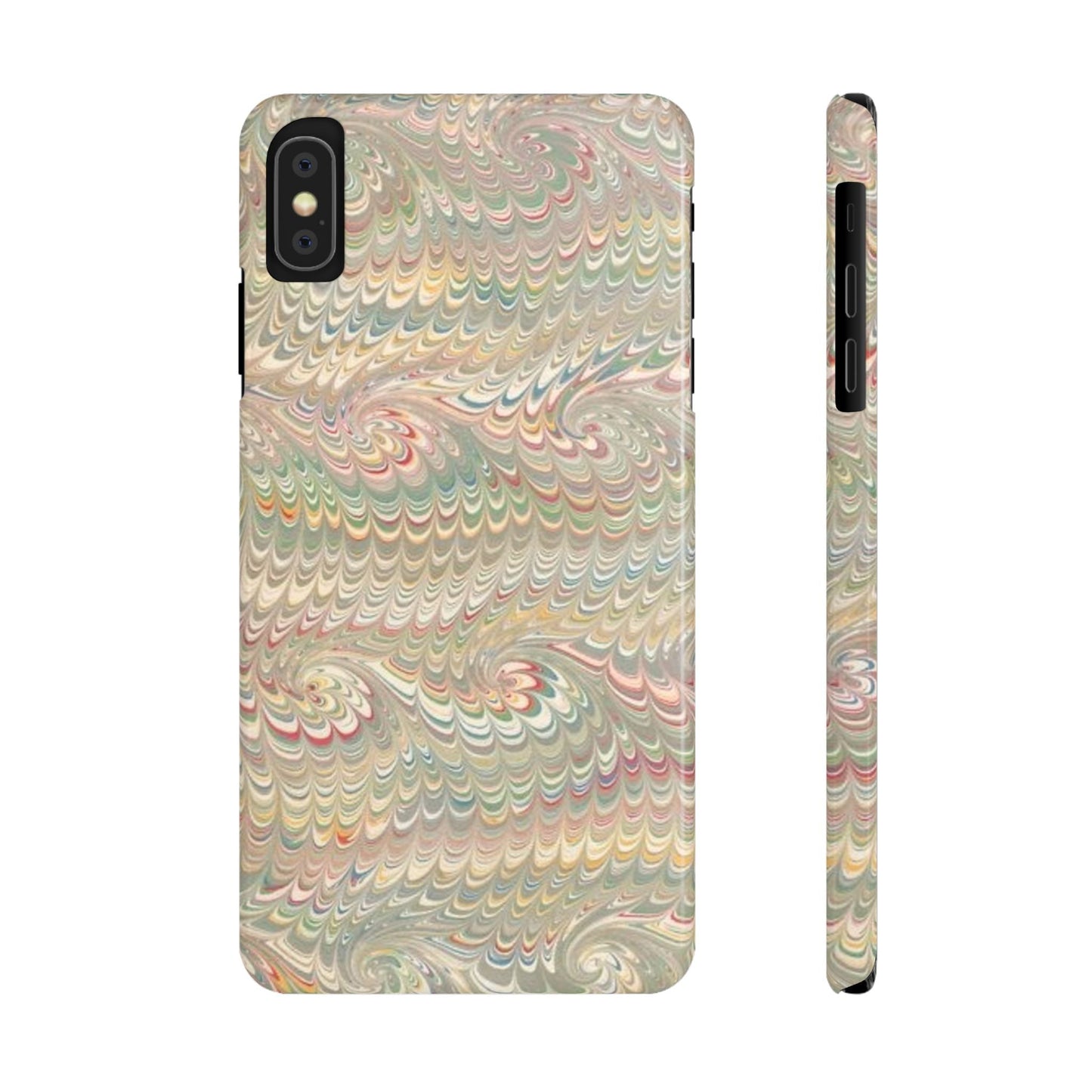 Soft Green and Multi-Colored Marbled Design, Italy Feather Phone Case, Multi-Color, Slim Phone Cases, Case-Mate IPHONE16 and all sizes