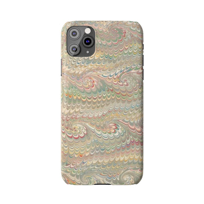 Soft Green and Multi-Colored Marbled Design, Italy Feather Phone Case, Multi-Color, Slim Phone Cases, Case-Mate IPHONE16 and all sizes