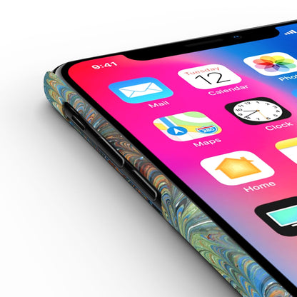 Blue and Green Italian Marbled Swirl Design, Italy Feather Phone Case, Multi-Color, Slim Phone Cases, Case-Mate IPHONE16 and all sizes