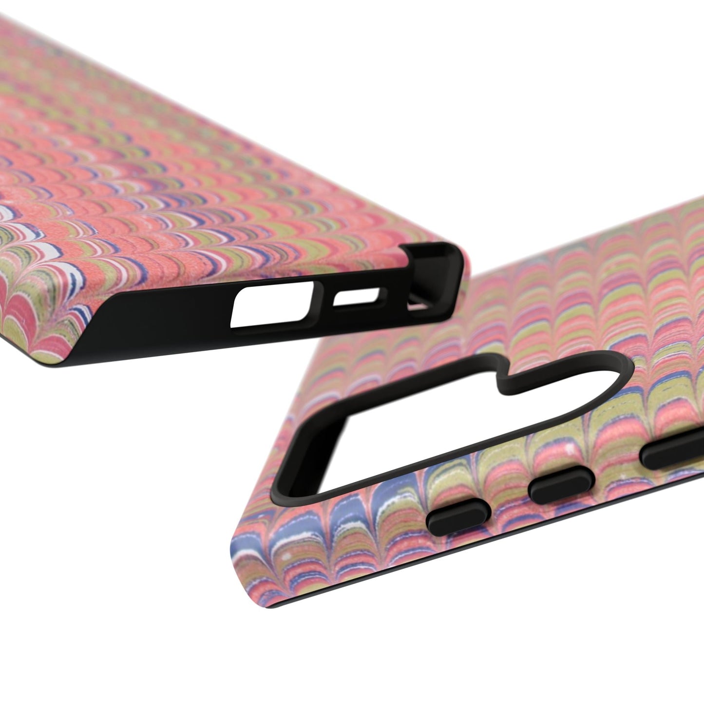 Pink Pastels Feather Marbled Vintage Design iPhone 16 + Samsung + Apple + Google - 2 finishes