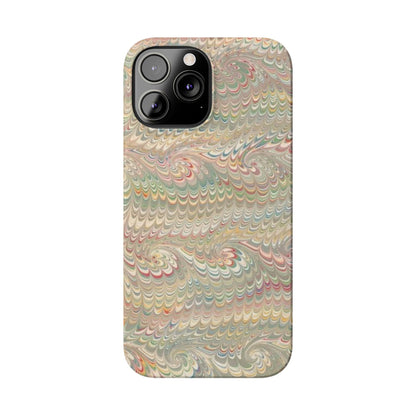 Soft Green and Multi-Colored Marbled Design, Italy Feather Phone Case, Multi-Color, Slim Phone Cases, Case-Mate IPHONE16 and all sizes