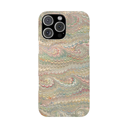Soft Green and Multi-Colored Marbled Design, Italy Feather Phone Case, Multi-Color, Slim Phone Cases, Case-Mate IPHONE16 and all sizes