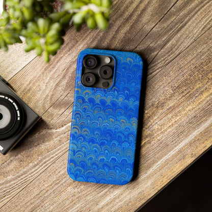 Blue Marbled Design, Italy Feather Phone Case, Multi-Color, Slim Phone Cases, Case-Mate IPHONE16 and all sizes