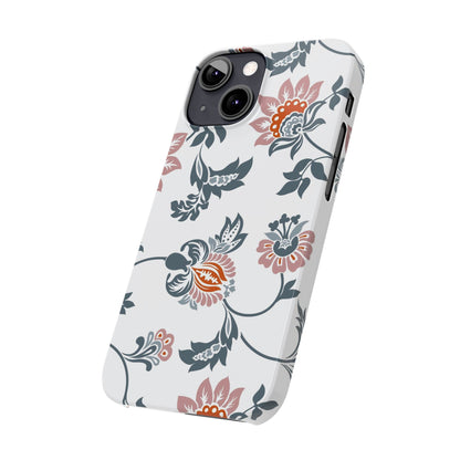 Pink and Green Flower Pattern, Floral Slim Phone Cases, Case-Mate IPHONE16 and all sizes