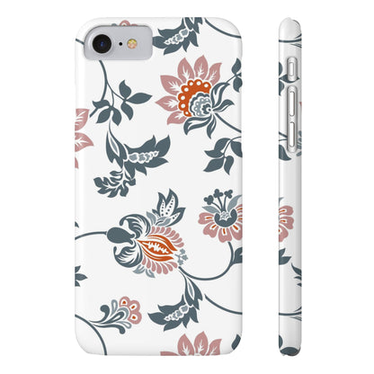 Pink and Green Flower Pattern, Floral Slim Phone Cases, Case-Mate IPHONE16 and all sizes