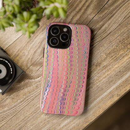 Pink Pastels Feather Marbled Vintage Design iPhone 16 + Samsung + Apple + Google - 2 finishes