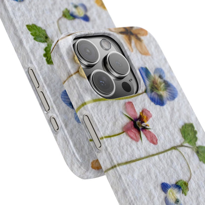 Dried Wild Pink and Purple Flower Image on Paper, Floral Slim Phone Cases, Case-Mate IPHONE16 and all sizes