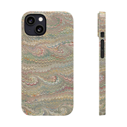 Soft Green and Multi-Colored Marbled Design, Italy Feather Phone Case, Multi-Color, Slim Phone Cases, Case-Mate IPHONE16 and all sizes